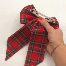 Carica l&#39;immagine nel visualizzatore di Gallery, Fiocco per capelli - Tartan rosso
