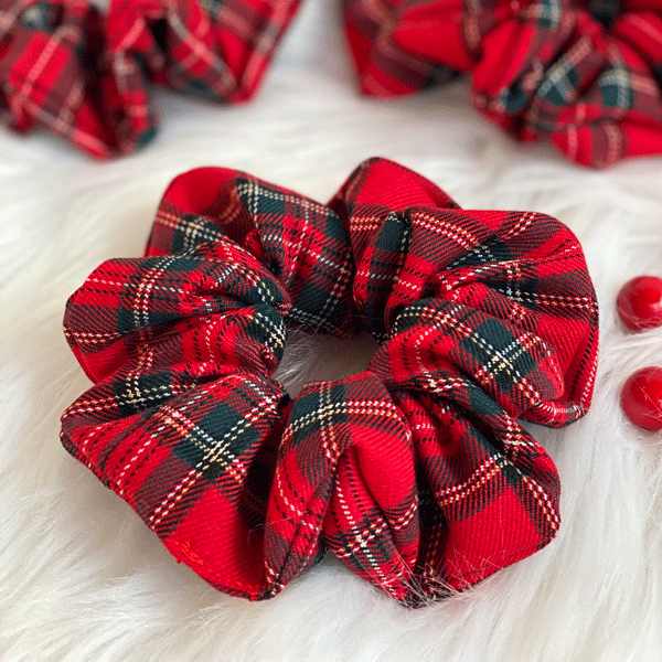 Scrunchy - Tartan rosso