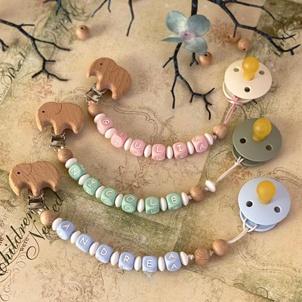 Catenella Portaciuccio In Silicone - 2 Pezzi Per Neonati, Regalo Per Battesimo O Compleanno - Foto 3